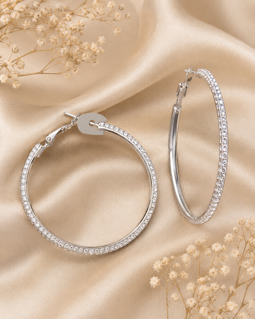 Boucles d'oreilles créoles strass