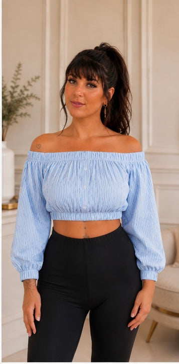 Blouse courte rayée