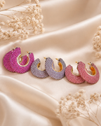 Boucles d'oreilles créoles strass Large