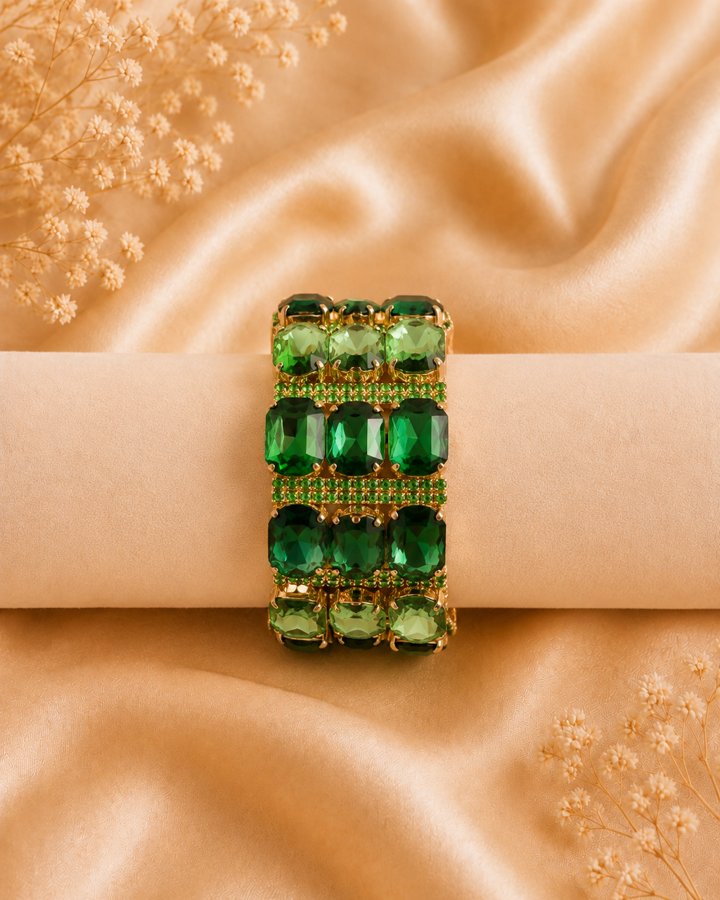 Bracelet manchette pierres