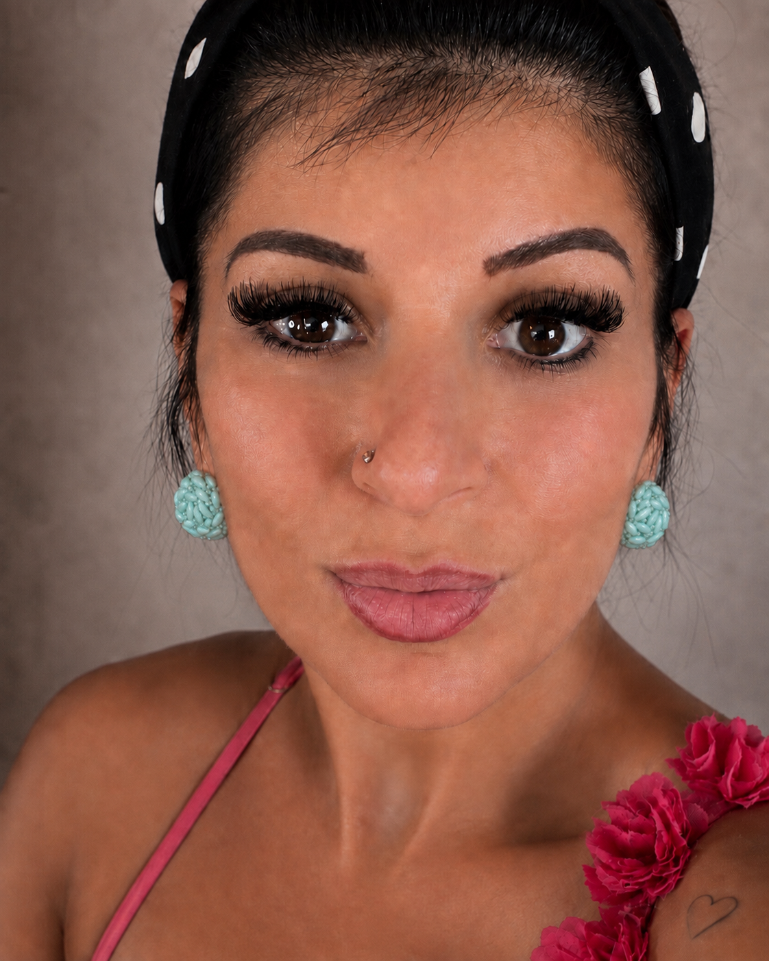 Boucles d'oreilles rondes perlées