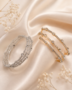Bracelet manchette multi-rangs strass