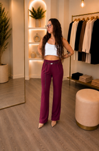 Pantalon flare taille haute
