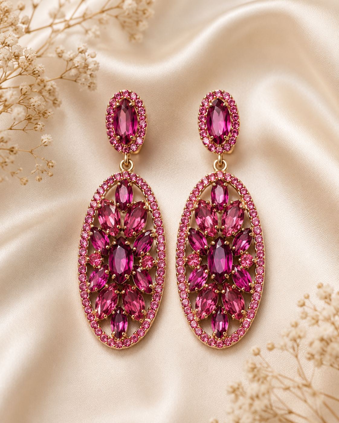 Boucles d'oreilles pendantes strass