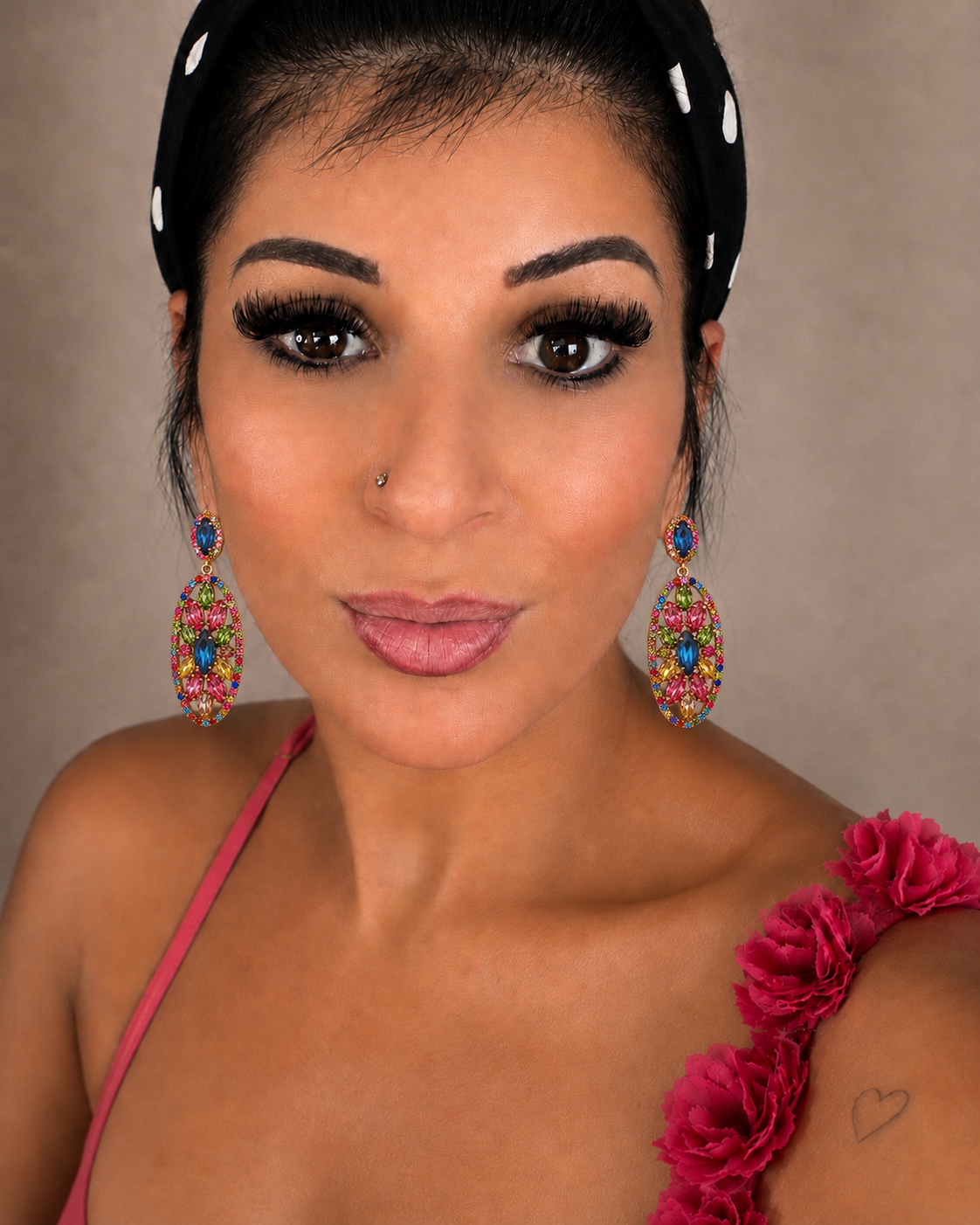 Boucles d'oreilles pendantes strass