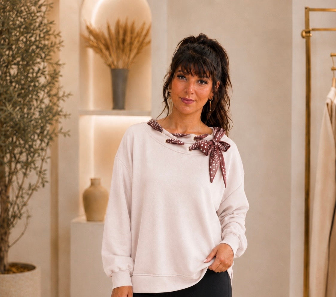 Sweat avec foulard à nouer