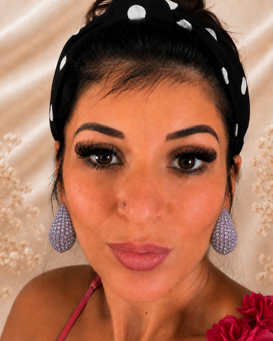 Boucles d'oreilles goutte strass