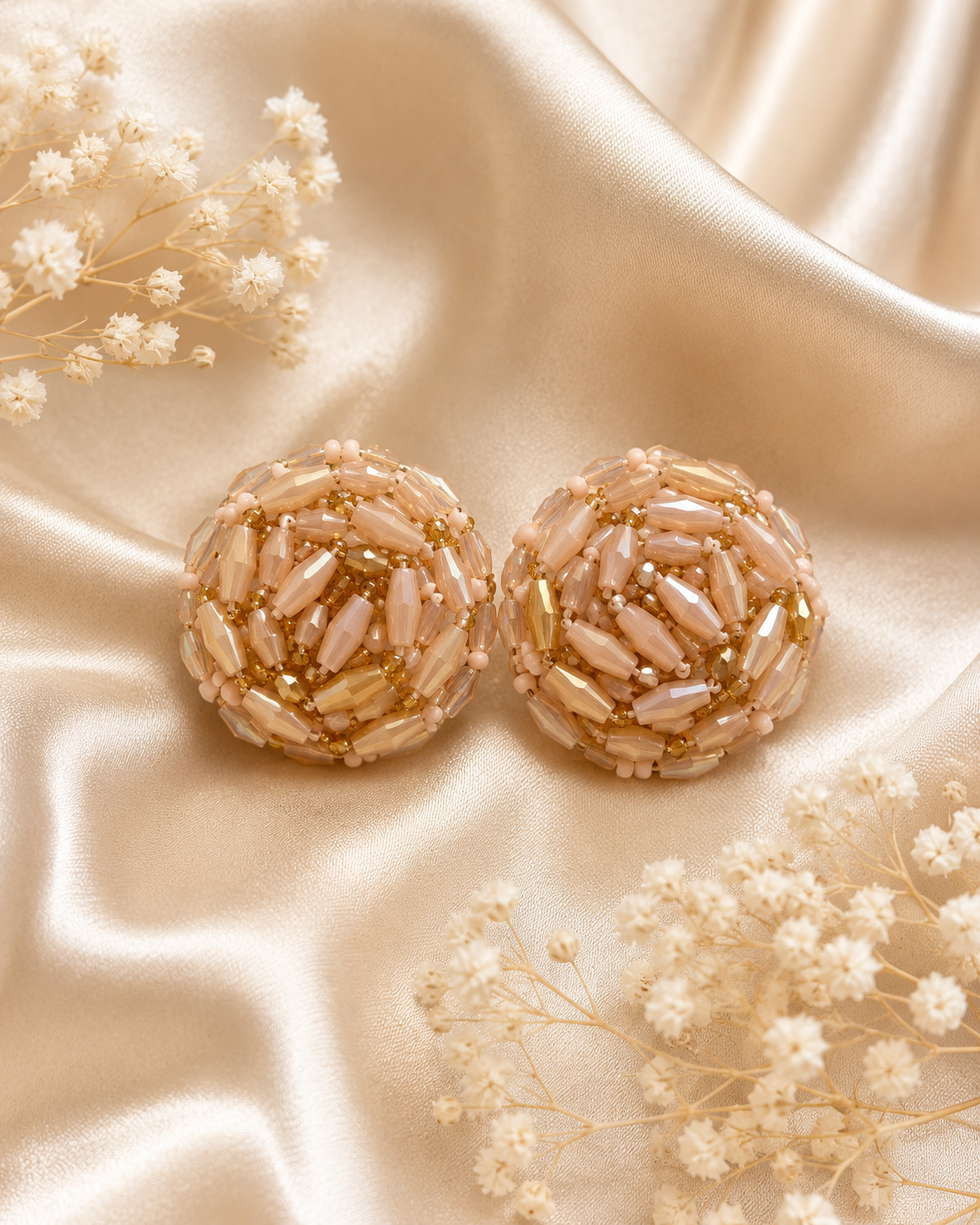 Boucles d'oreilles rondes perlées