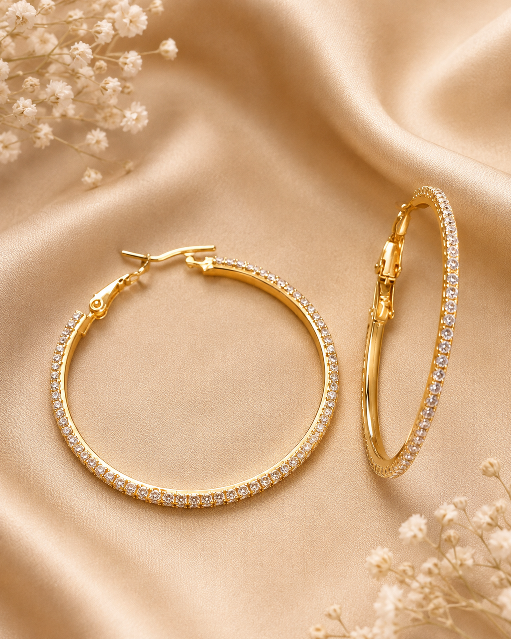 Boucles d'oreilles créoles strass