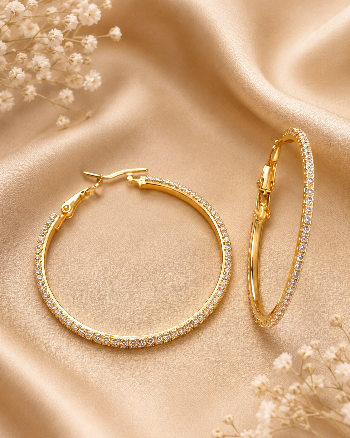 Boucles d'oreilles créoles strass