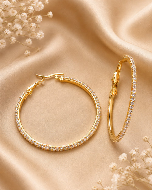 Boucles d'oreilles créoles strass
