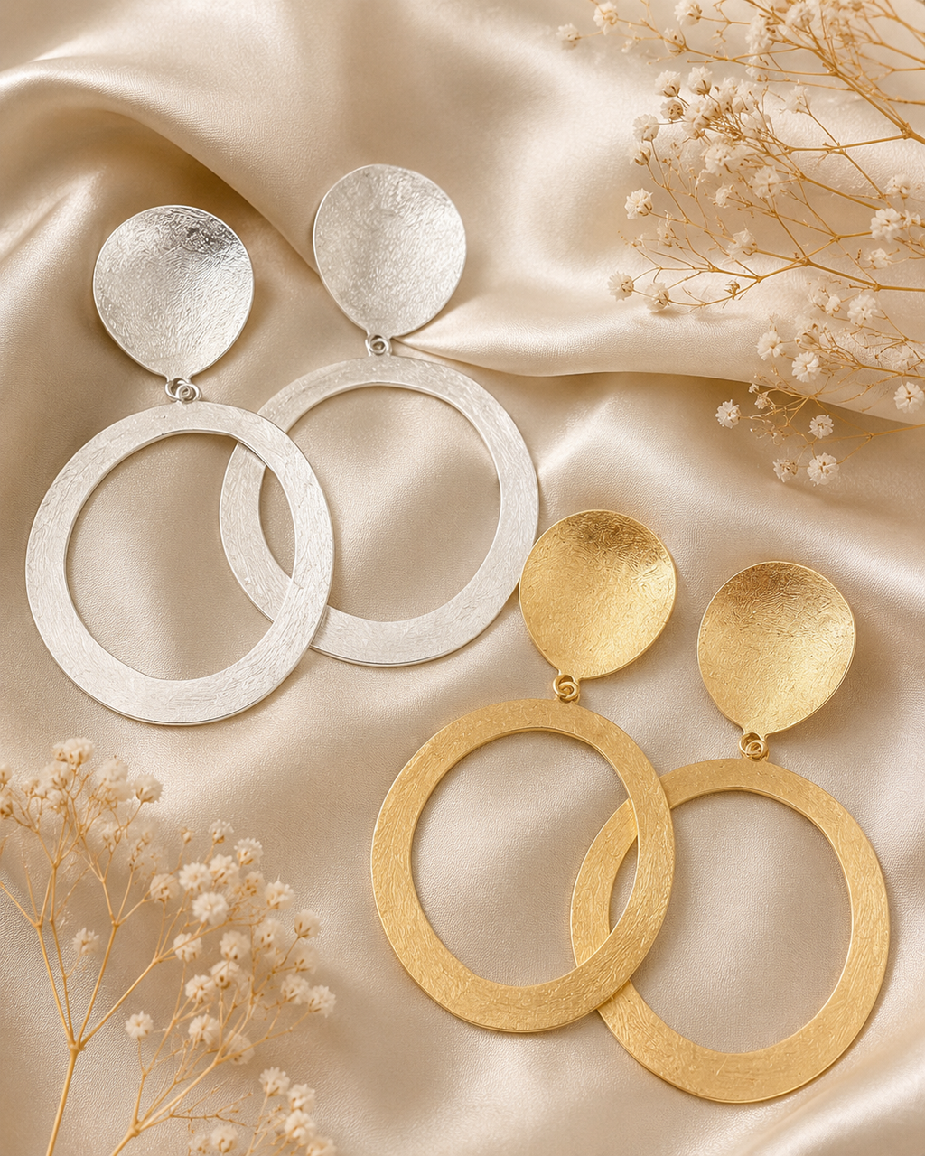 Boucles d'oreilles créoles graphiques