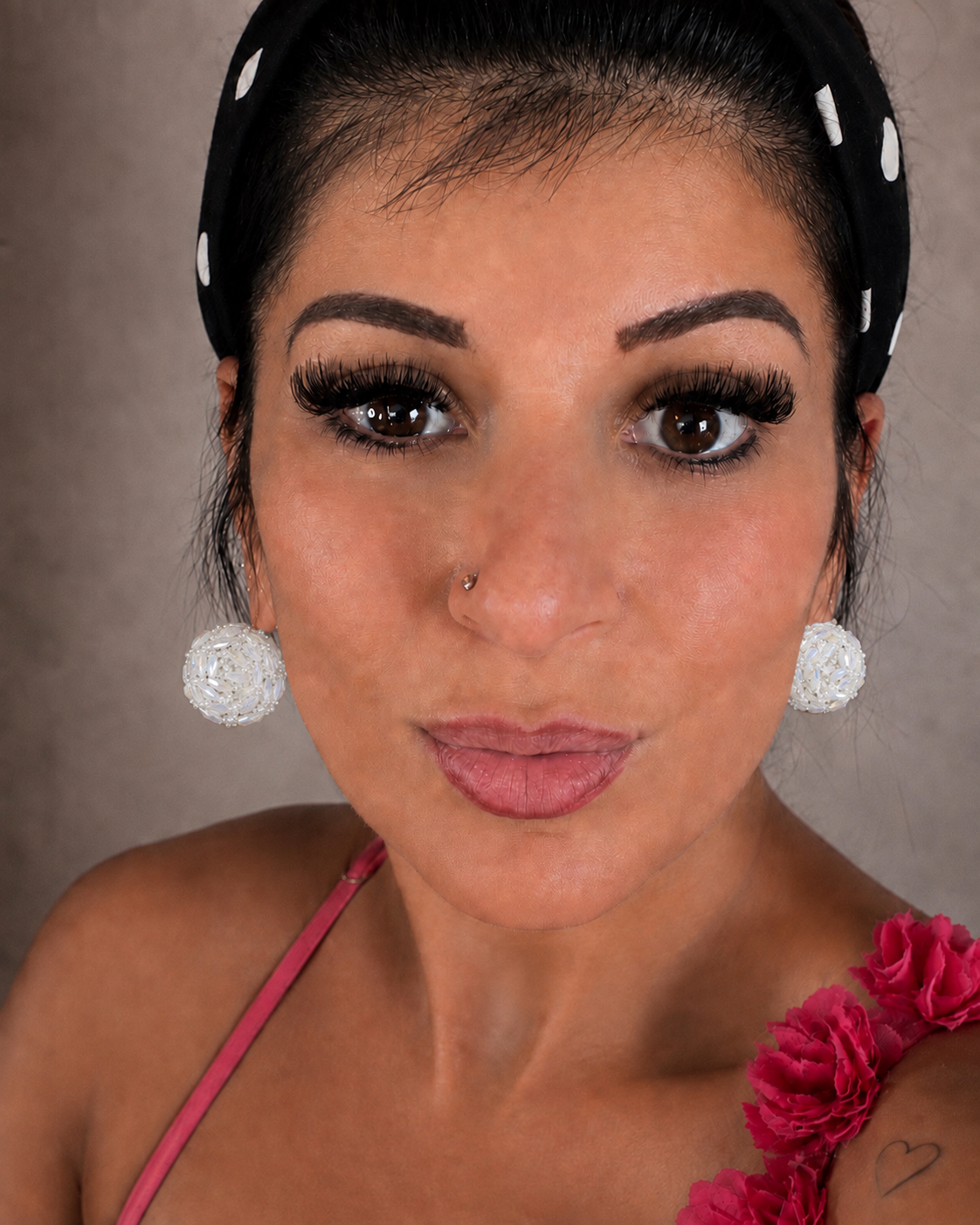 Boucles d'oreilles rondes perlées