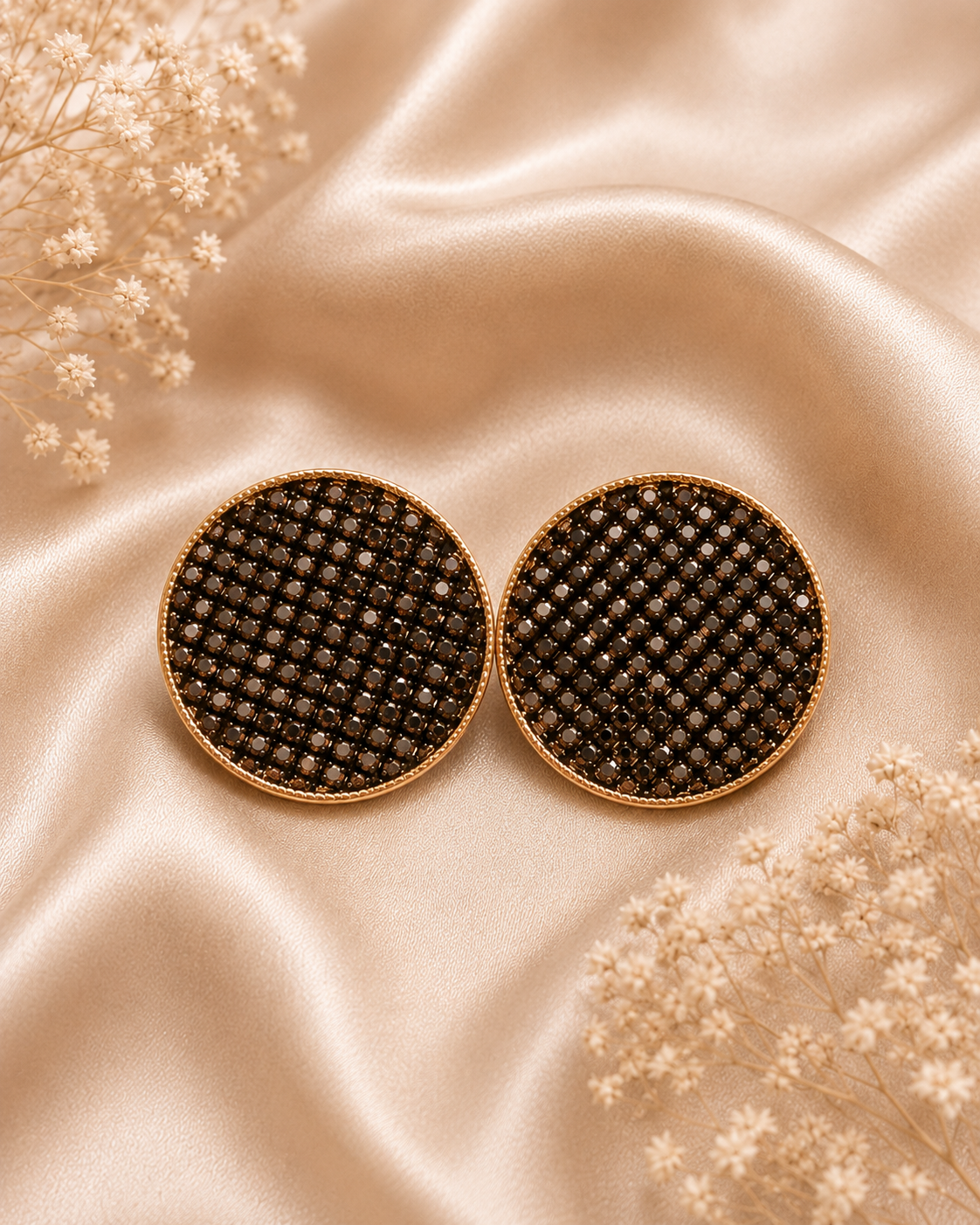 Boucles d'oreilles rondes strass