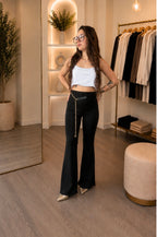 Pantalon flare taille haute