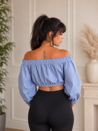 Blouse courte rayée
