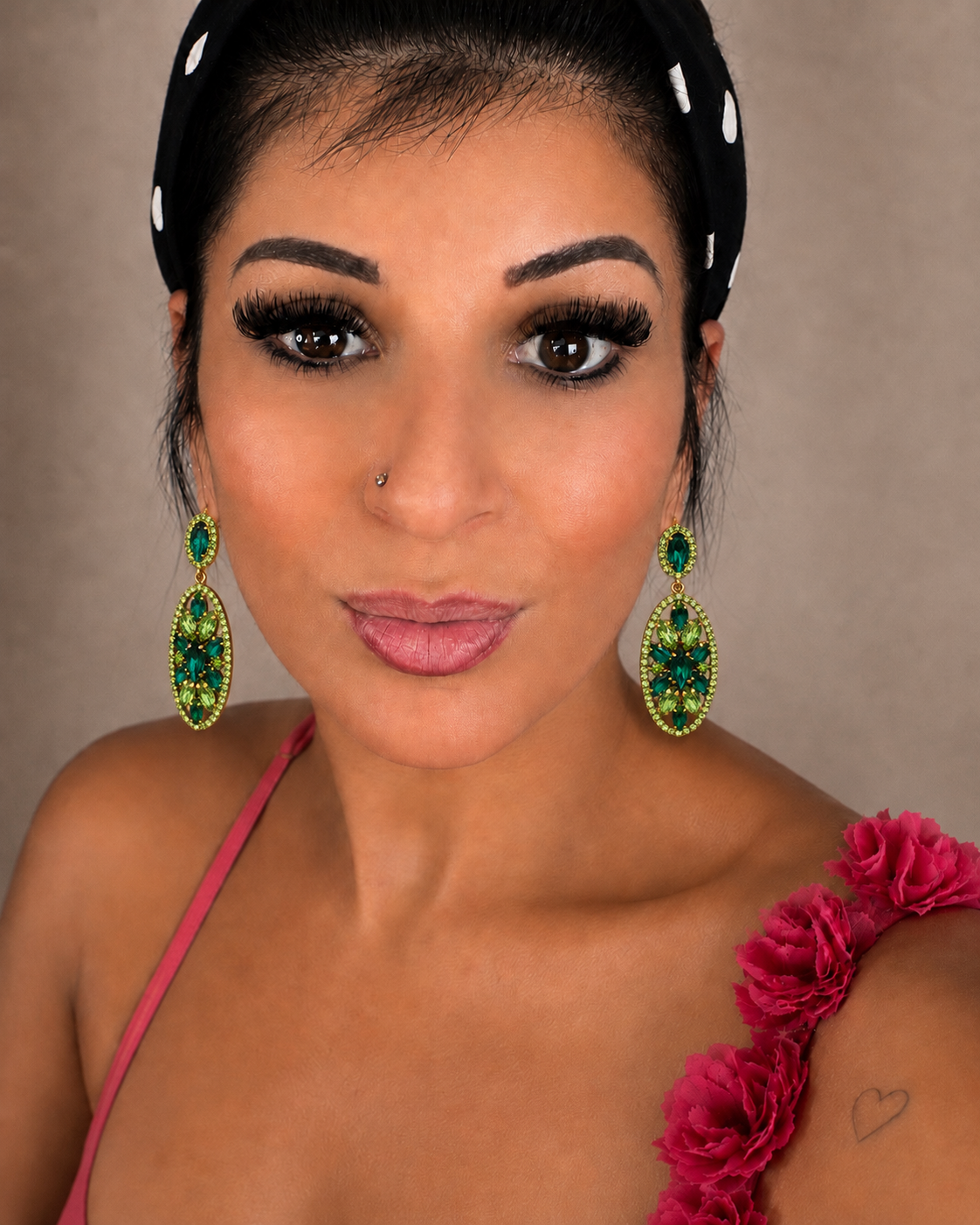Boucles d'oreilles pendantes strass