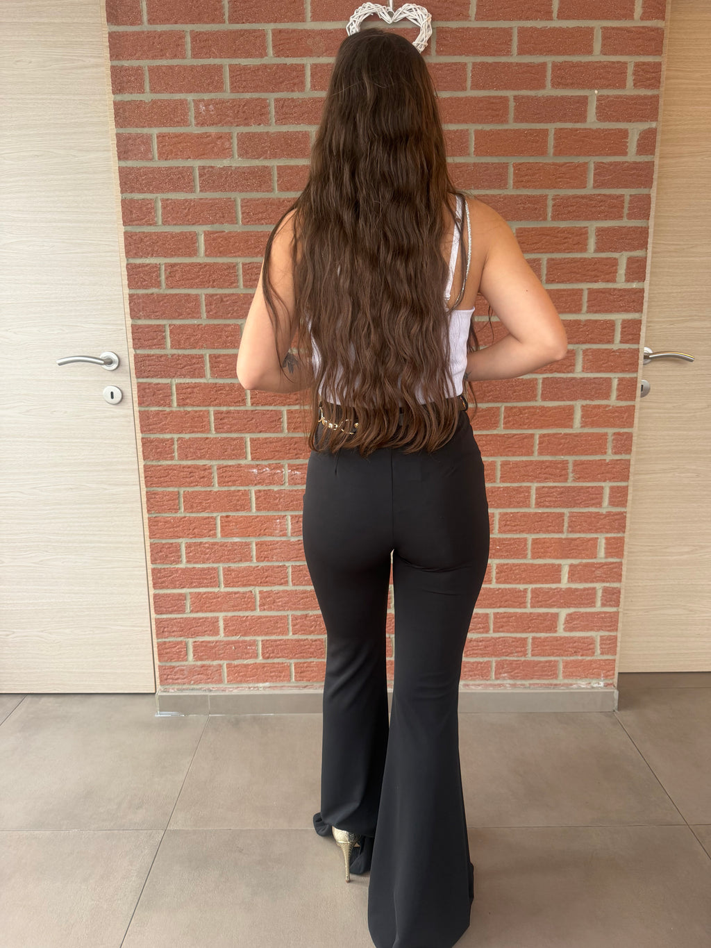 Pantalon Flare Chaîne Dorée