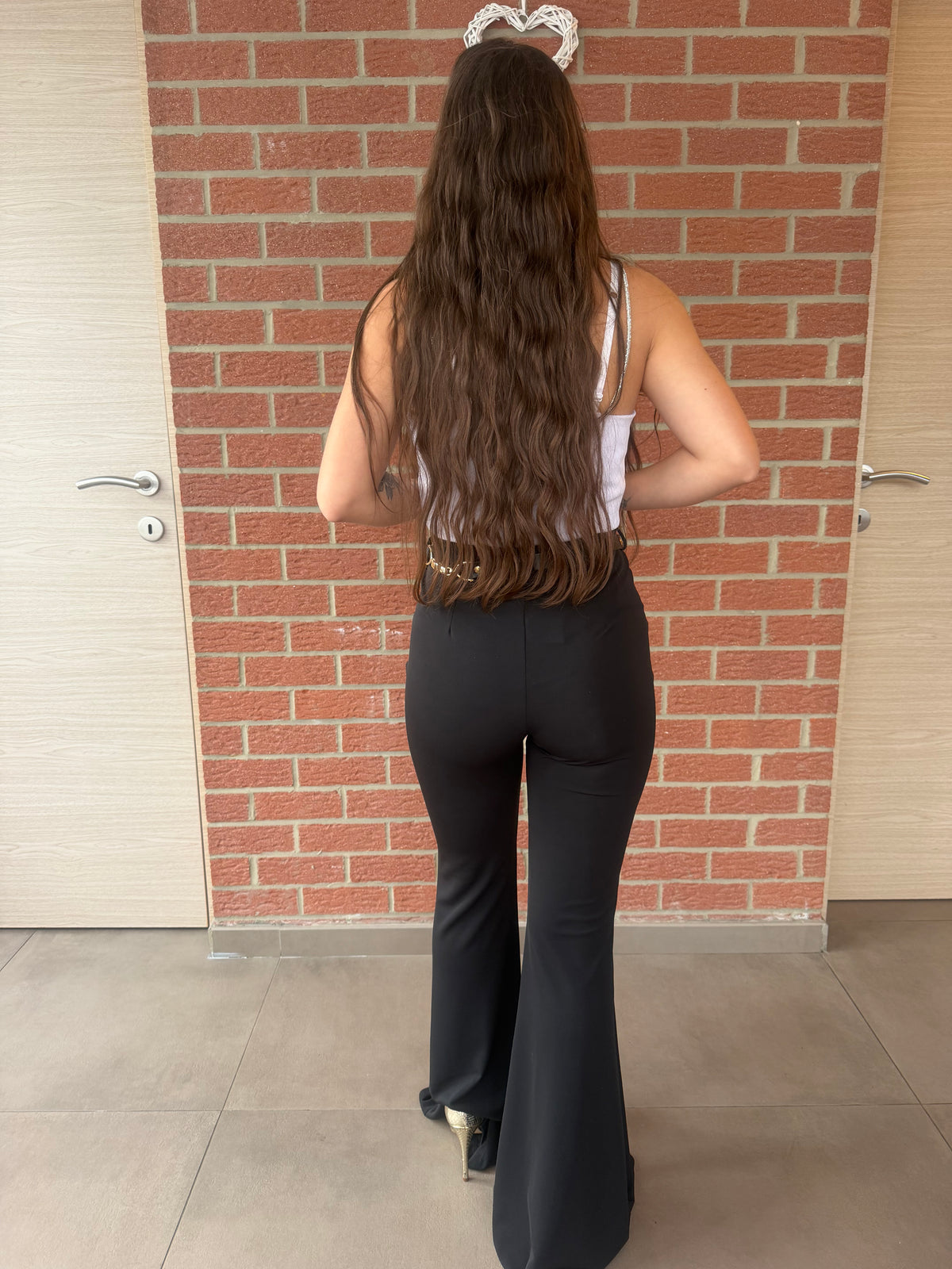 Pantalon Flare Chaîne Dorée