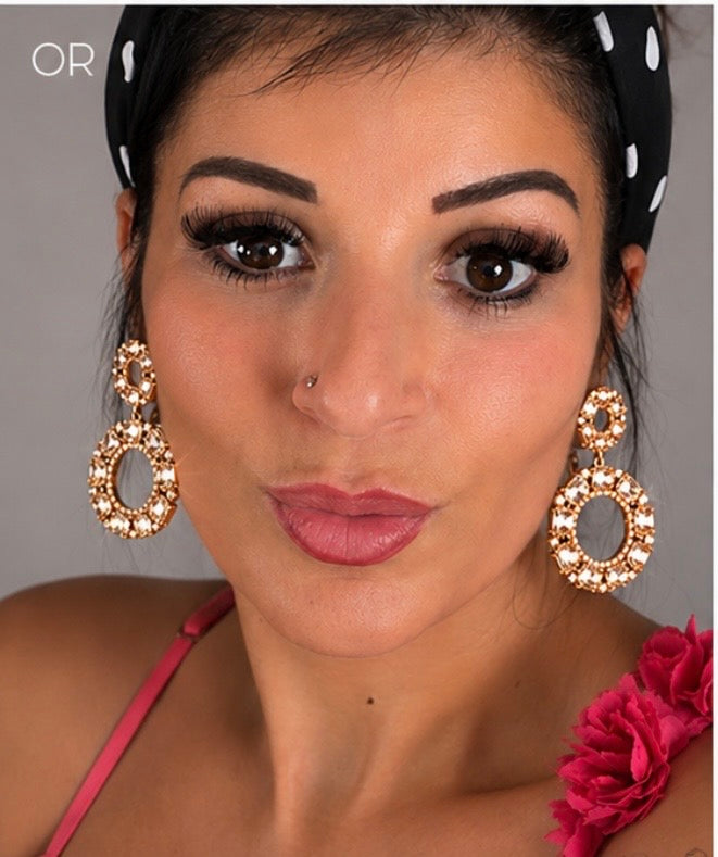 Boucles d’oreilles Cristal Double Cercle